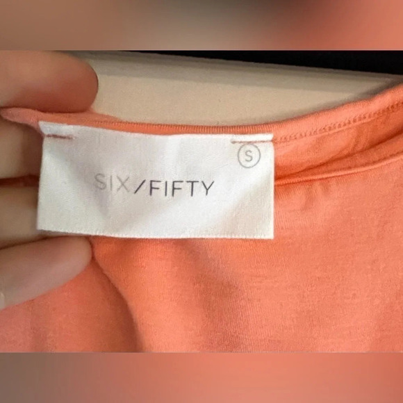 NWT Six/Fifty 93/7 Rayon/Spandex Peach colored size small Midi dress. - Picture 3 of 5